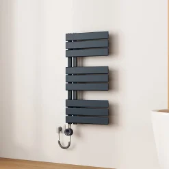 EMKE Radiateur Sèche-Serviettes Électrique 762x400 mm, Gris Anthracite 400W, WiFi, Modes Intelligents, IPX4* Sèche-Serviettes Électrique