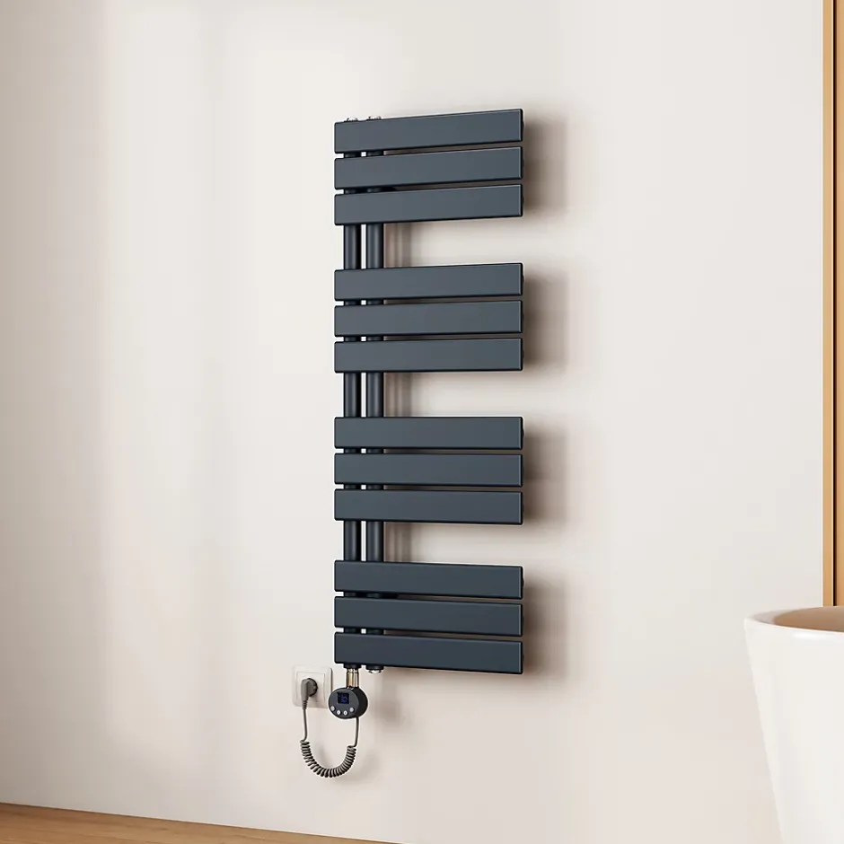 EMKE Radiateur Sèche-Serviettes Électrique 1041x400 mm, Gris Anthracite 400W, WiFi, Modes Intelligents, IPX4