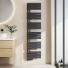 EMKE Radiateur Sèche-Serviettes à Eau Chaude, Connexion Latérale Design Plat Anthracite 1599x400mm 718W* Sèche-Serviettes Eau Chaude