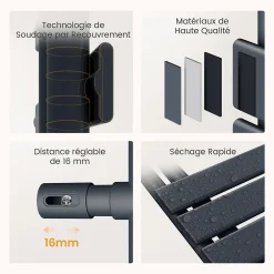 EMKE Radiateur Sèche-Serviettes Électrique 1599x600 mm, Gris Anthracite 1000W, WiFi, Modes Intelligents, IPX4