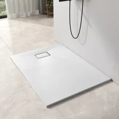 EMKE Receveur de douche receveur de douche plat antidérapant SMC receveur de douche à découper, 140x90cm, Blanc* Receveur De Douche