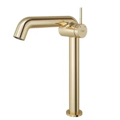 EMKE Robinet de Salle de Bain Or Champagne, 332x220x76 mm, Laiton, Cartouche Céramique, Mitigeur de Lavabo, Installation Facile* Robinet Lavabo Et Vasque