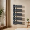EMKE Sèche Serviettes à Eau Chaude pour Salle de Bain,127 x 60cm,Tuyaux Ronds Porte-Serviettes,Chauffe-Serviettes,Anthracite 776W* Sèche-Serviettes Eau Chaude