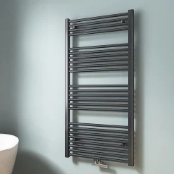 EMKE Sèche-serviette eau chaude, Radiateur sèche-serviettes raccordement central Anthracite 120x60cm 598Watts