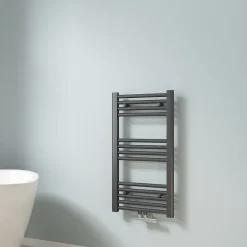 EMKE Sèche-serviette eau chaude, Radiateur sèche-serviettes raccordement central Anthracite 75x40cm 244Watts