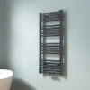 EMKE Sèche-serviette eau chaude, Radiateur sèche-serviettes raccordement central Anthracite 100x40cm 356Watts* Sèche-Serviettes Eau Chaude