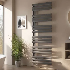 EMKE Sèche-serviette eau chaude à raccord latéral, radiateur sèche-serviettes anthracite 174 x 60 cm, 823 W