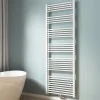 EMKE Sèche-serviette eau chaude, Radiateur sèche-serviettes raccordement central Blanc 180x60cm 860Watts