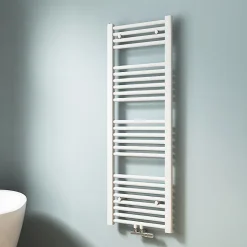 EMKE Sèche-serviette eau chaude, Radiateur sèche-serviettes raccordement central Blanc 120x40cm 427Watts* Sèche-Serviettes Eau Chaude