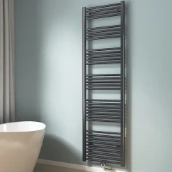 EMKE Sèche-serviette eau chaude, Radiateur sèche-serviettes raccordement central Anthracite 180x50cm 739Watts* Sèche-Serviettes Eau Chaude