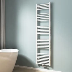 EMKE Sèche-serviette eau chaude, Radiateur sèche-serviettes raccordement central Blanc 160x40cm 547Watts