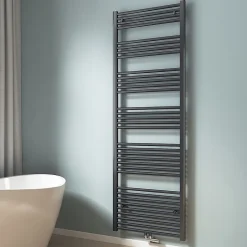 EMKE Sèche-serviette eau chaude, Radiateur sèche-serviettes raccordement central Anthracite 180x60cm 860Watts* Sèche-Serviettes Eau Chaude