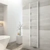 EMKE Sèche-serviette eau chaude, Radiateur sèche-serviettes raccordement central Blanc 180x40cm 618Watts