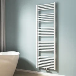 EMKE Sèche-serviette eau chaude, Radiateur sèche-serviettes raccordement central Blanc 160x50cm 654Watts* Sèche-Serviettes Eau Chaude