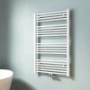 EMKE Sèche-serviette eau chaude, Radiateur sèche-serviettes raccordement central Blanc 100x60cm 498Watts* Sèche-Serviettes Eau Chaude