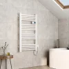 EMKE Sèche-serviette électrique Aluminium Commande tactile Température réglable - 960 x 540 mm Blanc 500W