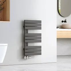 EMKE Sèche-serviettes à Eau Chaude Panneau Plat, Sèche-serviettes connexion latérale pour, Anthracite 762x400mm 360Watts