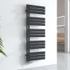 EMKE Sèche-serviettes à Eau Chaude Panneau Plat, Sèche-serviettes connexion latérale pour, Noir 1320x500mm 661Watts