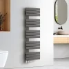 EMKE Sèche-serviettes à Eau Chaude Panneau Plat, Sèche-serviettes connexion latérale pour, Anthracite 1320x400mm 598Watts