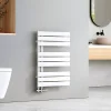 EMKE Sèche-serviettes à Eau Chaude Panneau Plat, Sèche-serviettes connexion latérale pour, Blanc 762 x 500mm 397 Watts