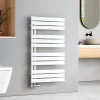 EMKE Sèche-serviettes à Eau Chaude Panneau Plat, Sèche-serviettes connexion latérale pour, Blanc 1041x600mm 639Watts