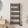 EMKE Sèche-Serviettes Électrique 1200 x 540 mm,Porte-serviettes de salle de bain avec interrupteur tactile et minuterie,Noir,600W
