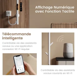EMKE Sèche-serviettes électrique WiFi Pure, blanc brillant, 150 x 12,5 cm, température réglable, minuterie* Sèche-Serviettes Électrique