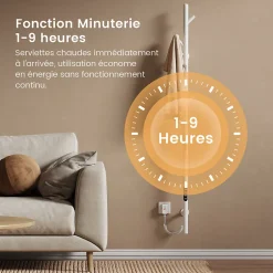EMKE Sèche-serviettes électrique WiFi Pure, blanc brillant, 150 x 12,5 cm, température réglable, minuterie* Sèche-Serviettes Électrique
