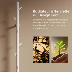 EMKE Sèche-serviettes électrique WiFi Pure, blanc brillant, 150 x 12,5 cm, température réglable, minuterie* Sèche-Serviettes Électrique