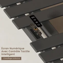 EMKE Sèche-Serviettes Électrique de salle de bain 1000 x 500 mm, Porte-serviettes chauffant électrique, Noir 350W* Sèche-Serviettes Électrique