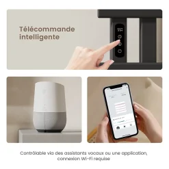 EMKE Sèche-Serviettes Électrique de salle de bain 1000 x 500 mm, Porte-serviettes chauffant électrique, Noir 350W* Sèche-Serviettes Électrique