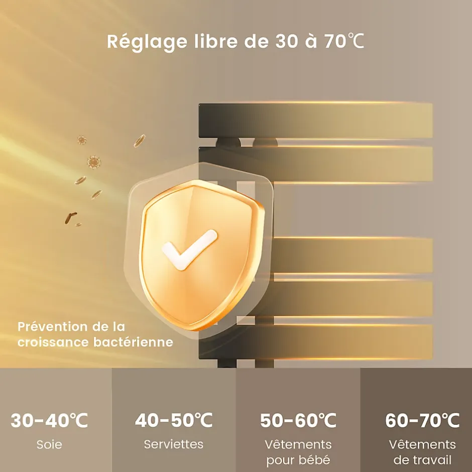 EMKE Sèche-Serviettes Électrique de salle de bain 1000 x 500 mm, Porte-serviettes chauffant électrique, Noir 350W* Sèche-Serviettes Électrique