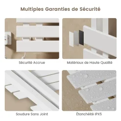 EMKE Sèche-Serviettes Électrique de salle de bain 1000 x 500 mm, Porte-serviettes chauffant électrique, Blanc 350W* Sèche-Serviettes Électrique