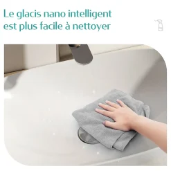 EMKE Vasque à Poser en céramique 35x27x11cm, Lavabo salle de bain Ovale, Lavabo à poser blanc brillant* Vasque À Poser
