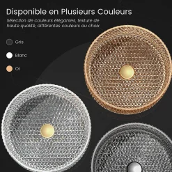 EMKE Vasque à Poser Ronde, 360 x 360 x 112 mm, Lavabo en Verre Transparent, Design Montage sur Comptoir