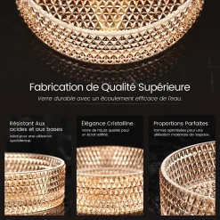 EMKE Vasque à Poser Ronde, 360 x 360 x 112 mm, Lavabo en Verre Or rose, Design Montage sur Comptoir* Vasque À Poser
