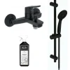 Jacob Delafon Ensemble bain douche avec mitigeur mécanique mural Aimé noir + nettoyant