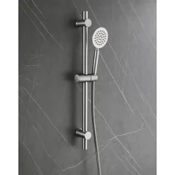 Planète Bain Ensemble barre de douche inox brossé - douchette 1 jet - flexible 150 cm - Barre 65 cm - Alois* Pommeau De Douche, Flexible Et Barre De Douche