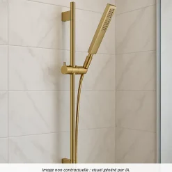 Hansgrohe Ensemble barre de douche Unica S Puro + Flexible + Pommeau de douche Pulsify E Bronze Brossé