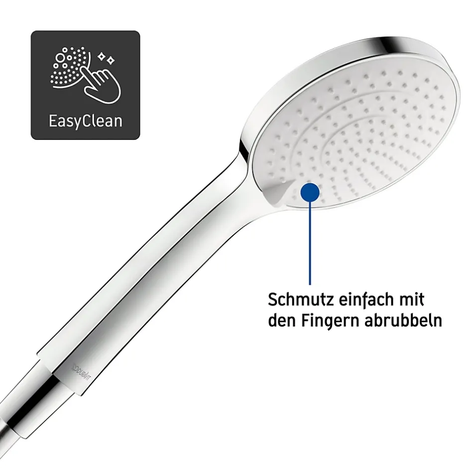 Duravit Ensemble Colonne de douche métal Barre de douche avec flexible 1,6m et douchette chrome - 70x2x7cm - Chrome