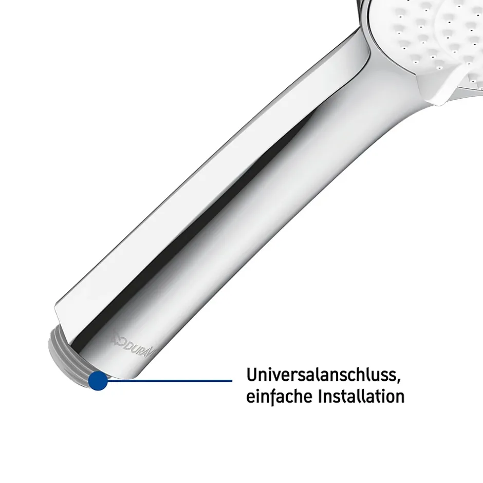 Duravit Ensemble Colonne de douche métal Barre de douche avec flexible 1,6m et douchette chrome - 70x2x7cm - Chrome