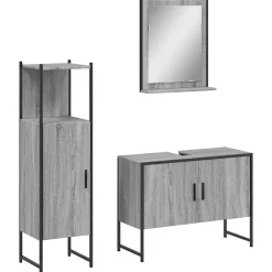 Vidaxl Ensemble d'armoires de salle de bain 3 pcs sonoma gris