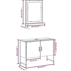 Vidaxl Ensemble d'armoires de salle de bain 2 pcs chêne fumé