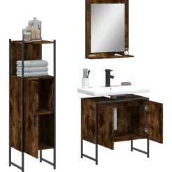 Vidaxl Ensemble d'armoires de salle de bain 3 pcs chêne fumé* Meuble Wc