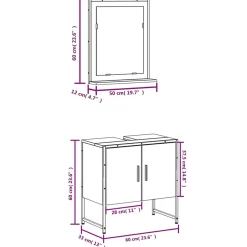 Vidaxl Ensemble d'armoires de salle de bain 2 pcs chêne fumé* Meuble Wc