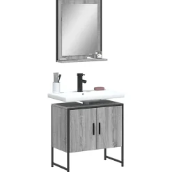 Vidaxl Ensemble d'armoires de salle de bain 2 pcs sonoma gris* Meuble Wc