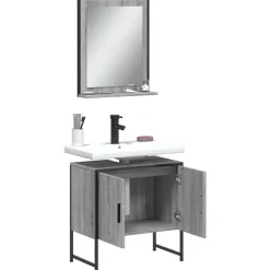 Vidaxl Ensemble d'armoires de salle de bain 2 pcs sonoma gris* Meuble Wc