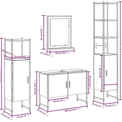 Vidaxl Ensemble d'armoires de salle de bain 4 pcs chêne fumé* Meuble Wc