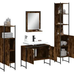 Vidaxl Ensemble d'armoires de salle de bain 4 pcs chêne fumé* Meuble Wc
