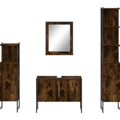Vidaxl Ensemble d'armoires de salle de bain 4 pcs chêne fumé* Meuble Wc